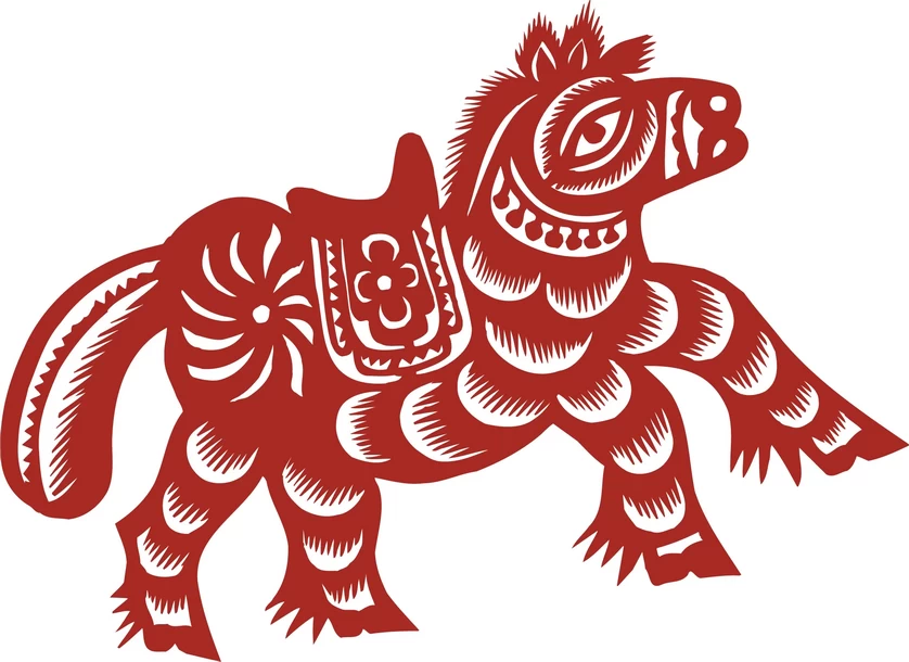 中国风中式传统喜庆民俗人物动物窗花剪纸插画边框AI矢量PNG素材【312】